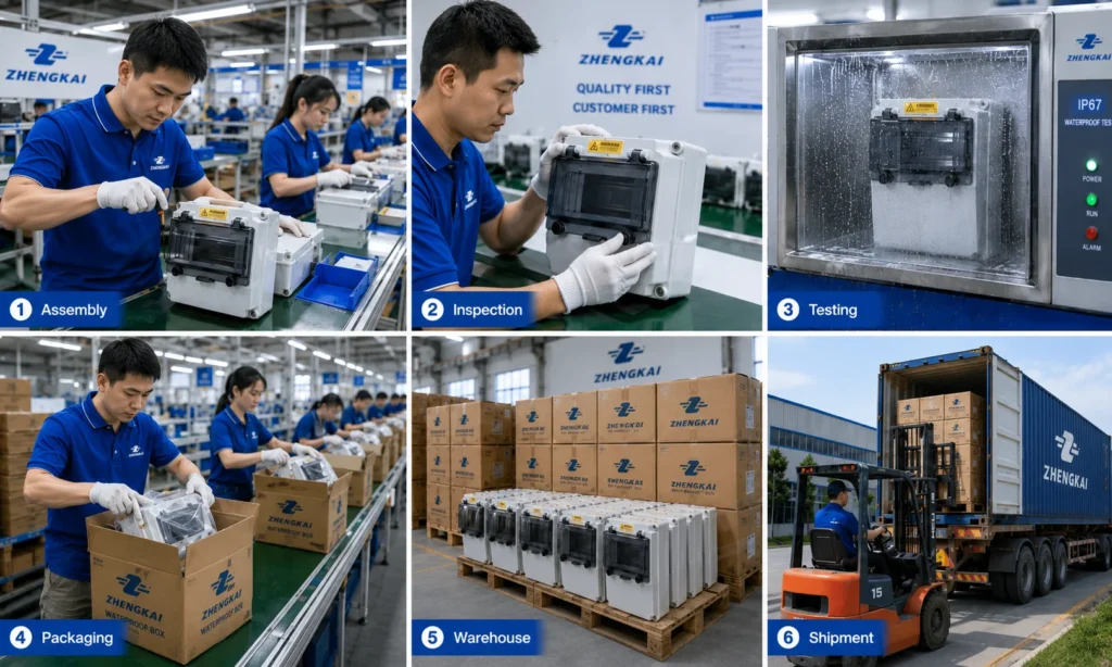 ip67 waterproof mcb distribution box factory production process