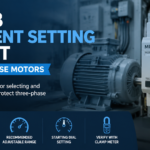 MPCB current setting chart cover for three-phase motor protection