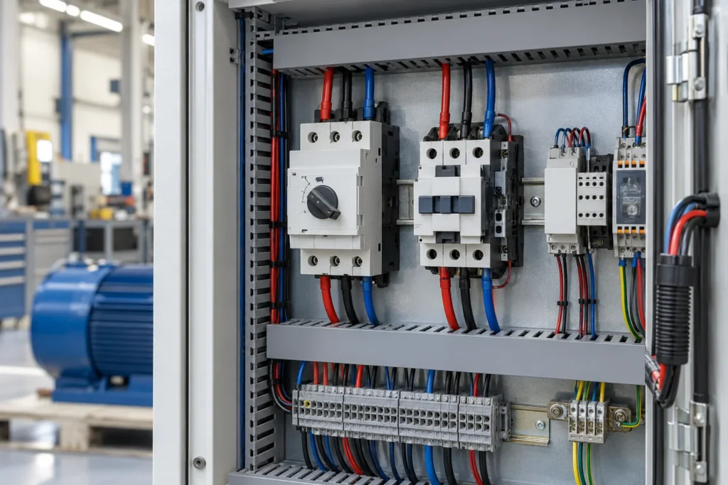 mpcb contactor dol motor starter control panel