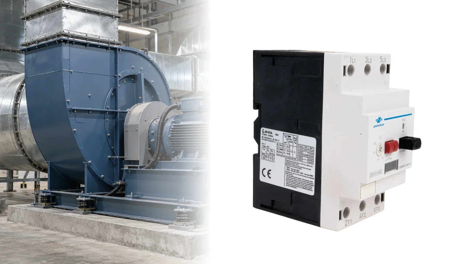 Zhengkai motor protection circuit breaker for HVAC fan motor applications